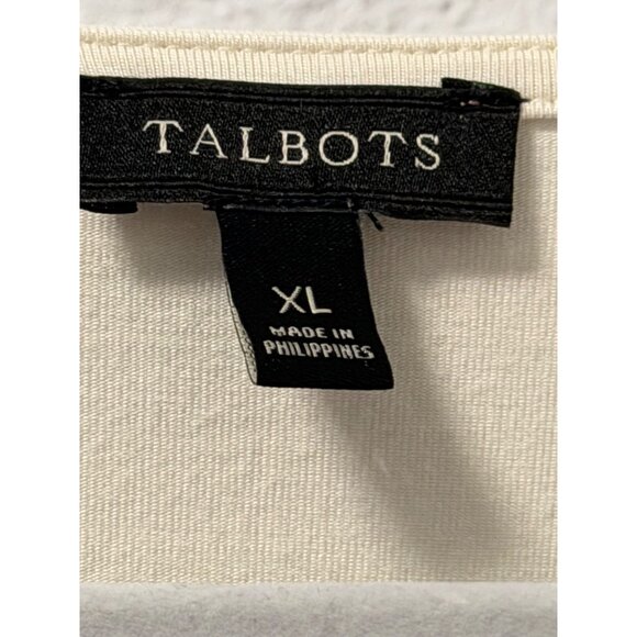 Talbots Womens Color Block  Long Sleeve Top Sz XL Rayon/Spandex Blouse - Picture 3 of 12